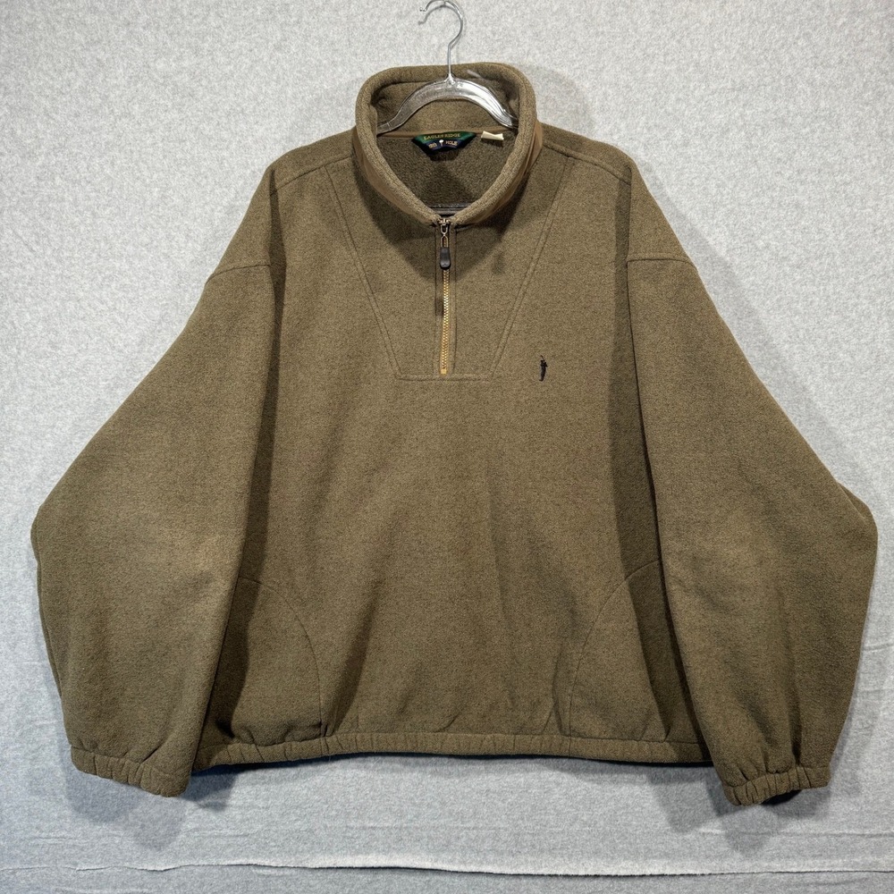 Eagles Ridge 9th Hole Fleece Pullover Olive Green Half Zip Golf 2X/2X‎
